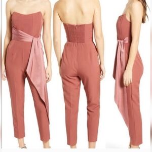 Lavish Alice Strapless Corset Jumpsuit Satin Sash 6